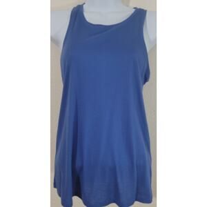 Mudd Blue Ribbed Slub Knit Scoop Tank Shirt Small Stretchy Soft